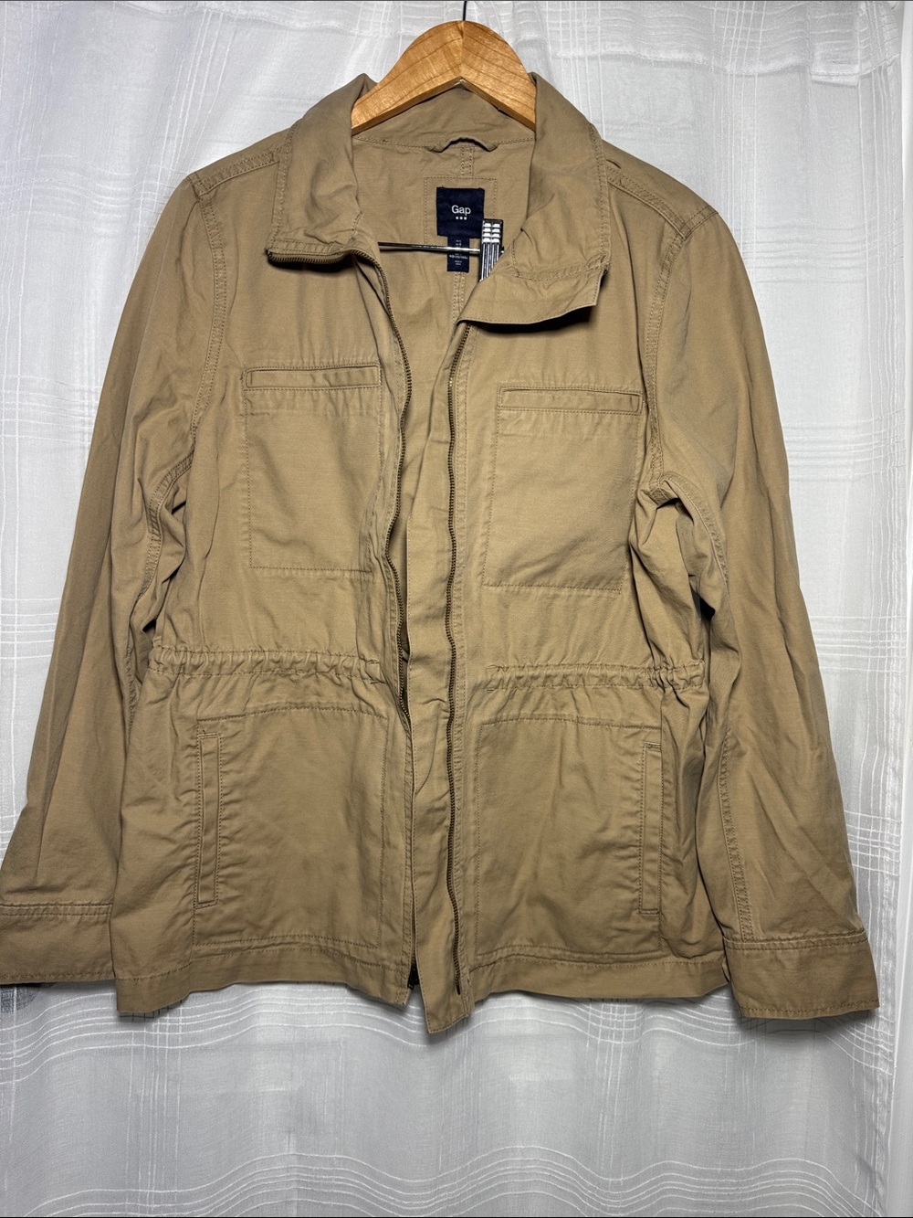 GAP Khaki Utility Jacket with Drawstring Waist